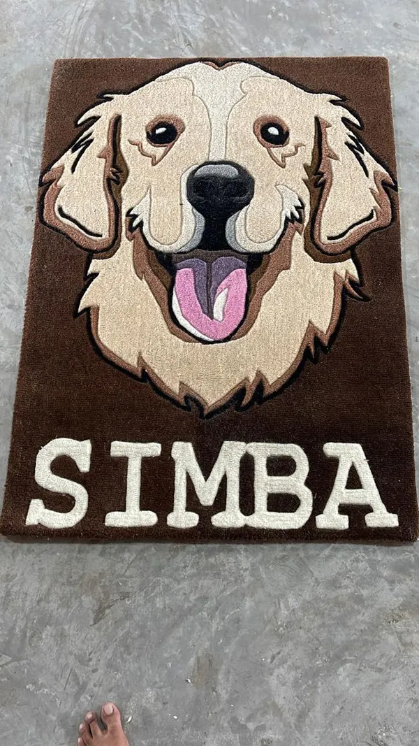 Cream_Brown_Premium_Textu_Dog_Rug_For_Home_Decor