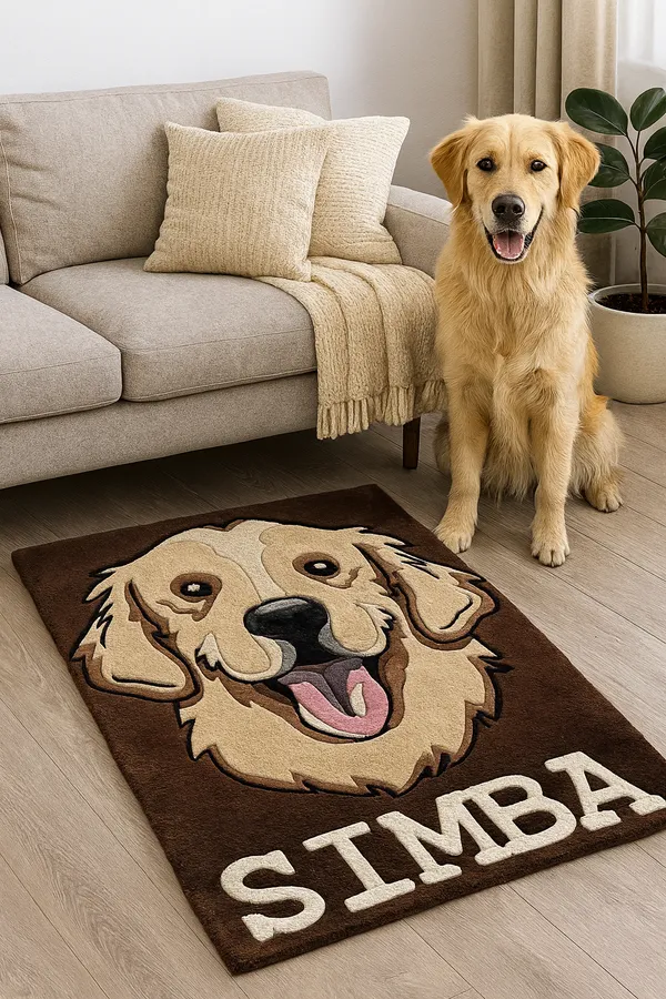 Cream_Brown_Premium_Textu_Dog_Rug_For_Home_Decor