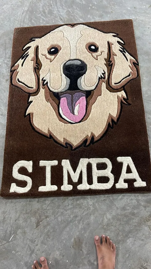 Cream_Brown_Premium_Textu_Dog_Rug_For_Home_Decor