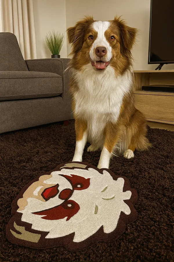 Cream_Brown_Premium_Textu_Dog_Rugs_For_Home_Decor