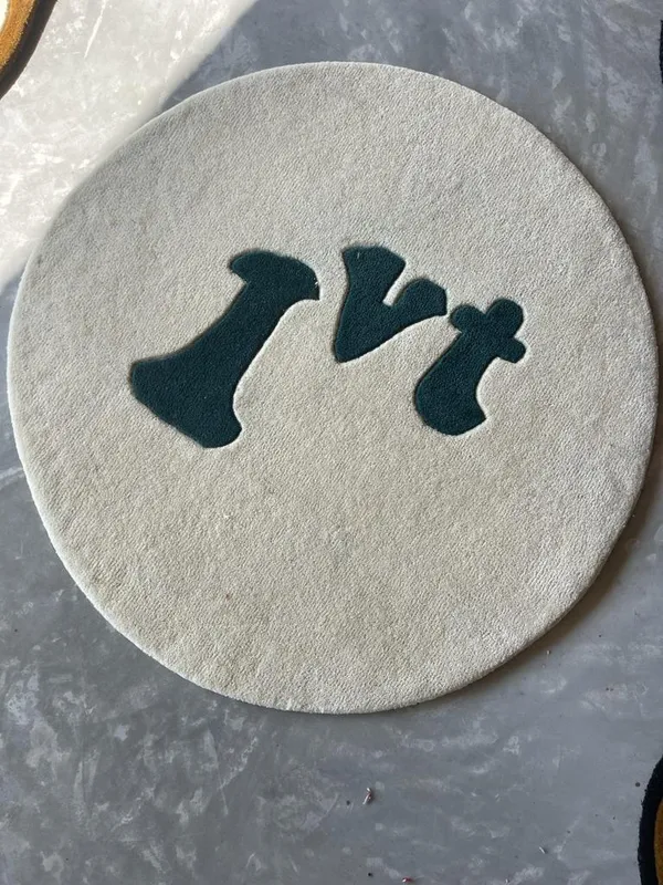 Cream_And_Green_Premium_Ivt_Round_Design_Rug_For_Home_Decor