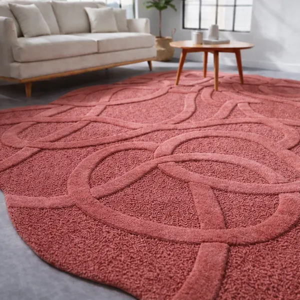 Pink_And_Black_Loop_Cut_Pile_Rug_For_Home_Decor