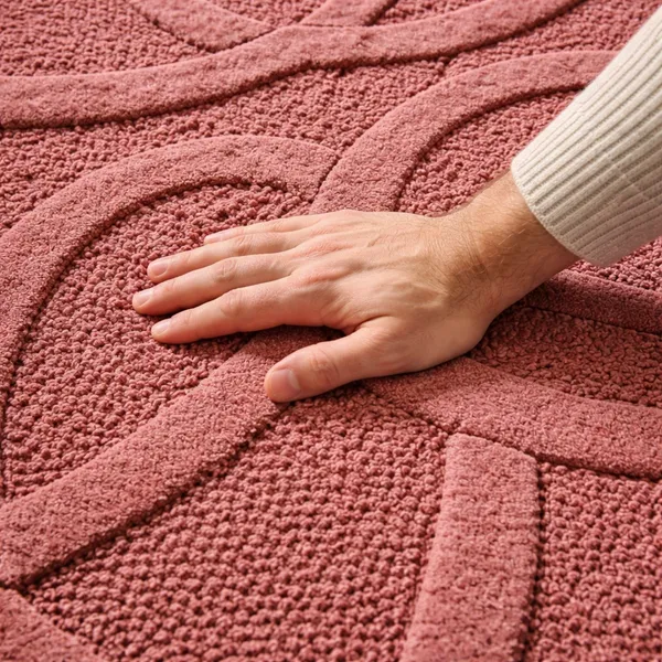 Pink_And_Black_Loop_Cut_Pile_Rug_For_Home_Decor