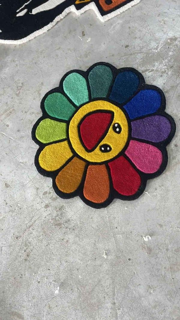 Multicolour_Premium_Textu_Mukarram_Flower_Design_Rug_For_Home_Decor