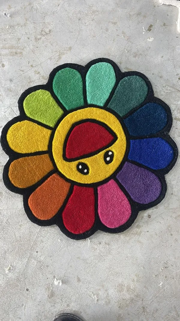 Multicolour_Premium_Textu_Mukarram_Flower_Design_Rug_For_Home_Decor