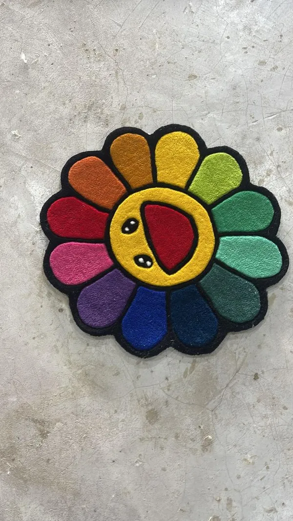 Multicolour_Premium_Textu_Mukarram_Flower_Design_Rug_For_Home_Decor