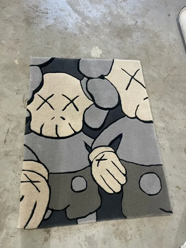 Black_And_Grey_Premium_Old_Kaws_Design_Rug_For_Home_Decor