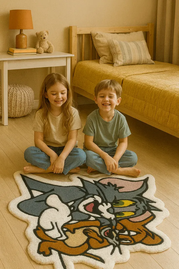 White_And_Brown_Premium_Tom_And_Jerry_Design_Rug_For_Home_Decor