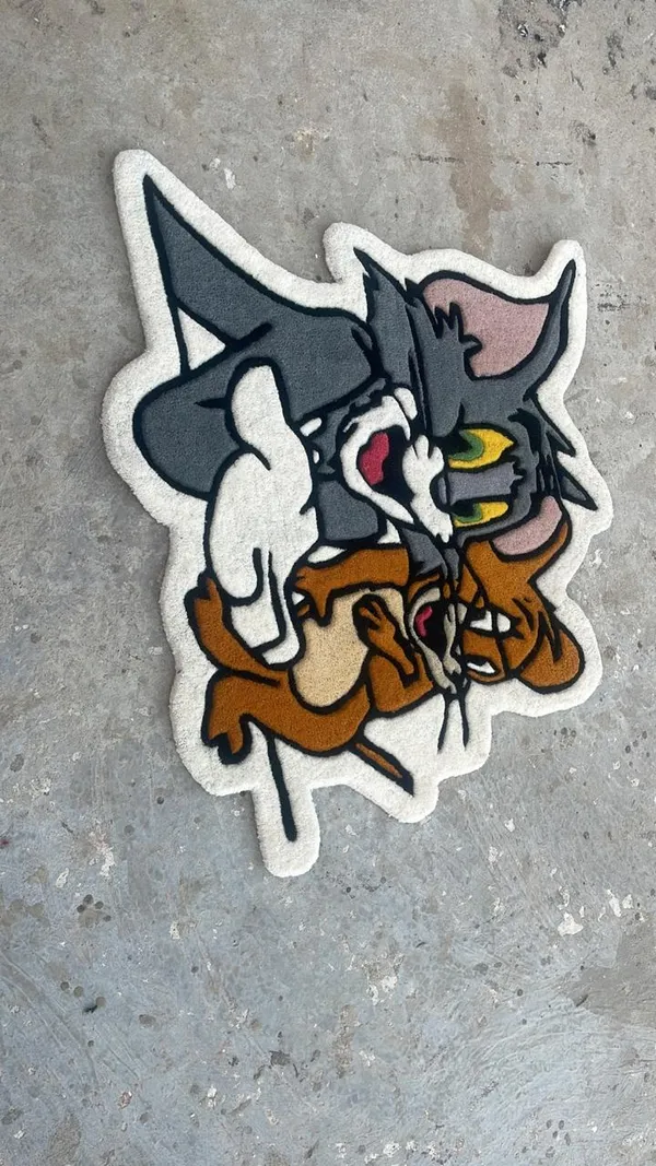 White_And_Brown_Premium_Tom_And_Jerry_Design_Rug_For_Home_Decor