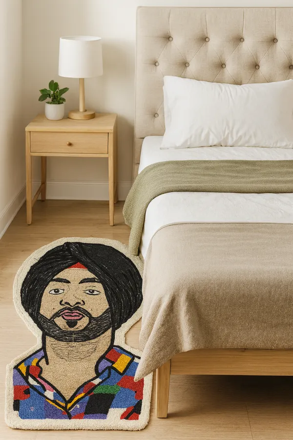 Multicolour_Diljit_Dosanjh_Portrait_Design_Rug_For_Home_Decor