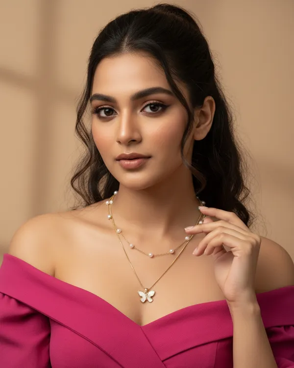 Gold_Premium__Plated_Layered_Butterfly_Necklace_For_Women
