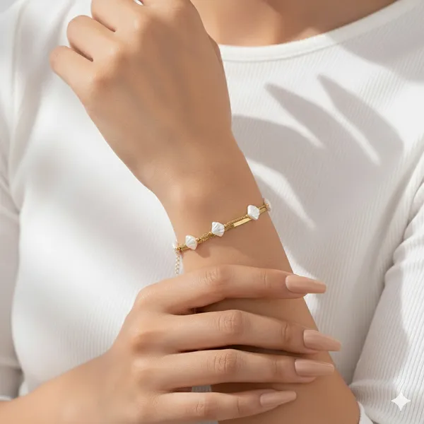 Gold_Premium__Pearl_Charm_Layered_Bracelet_For_Women