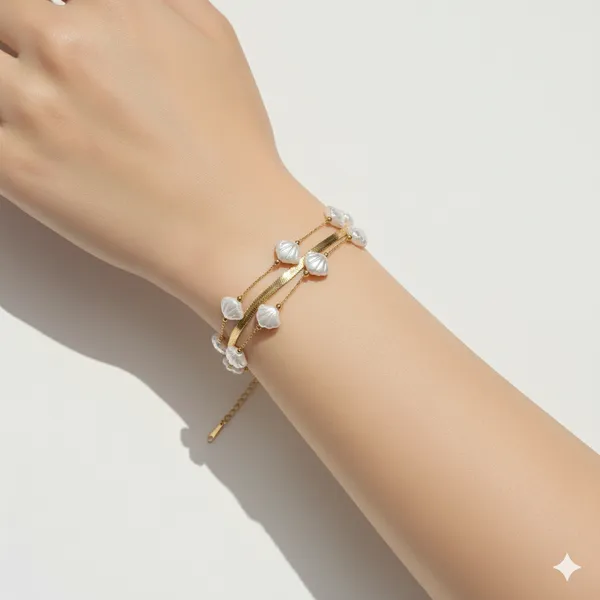 Gold_Premium__Pearl_Charm_Layered_Bracelet_For_Women