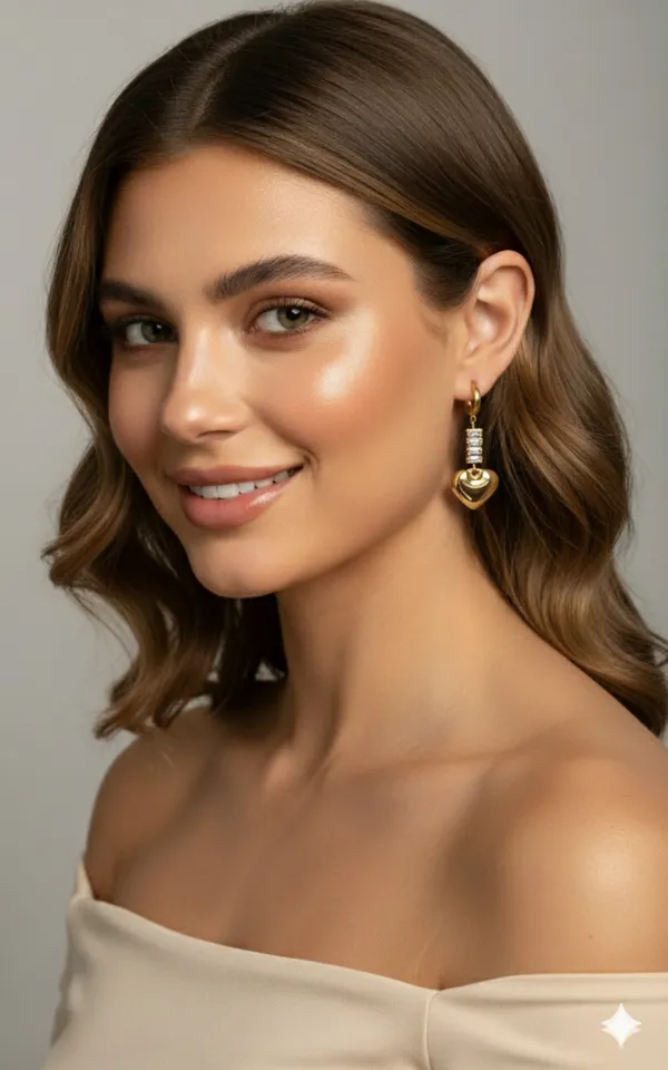 Gold_Premium__Plated_Heart_Charm_Drop_Earrings_For_Women