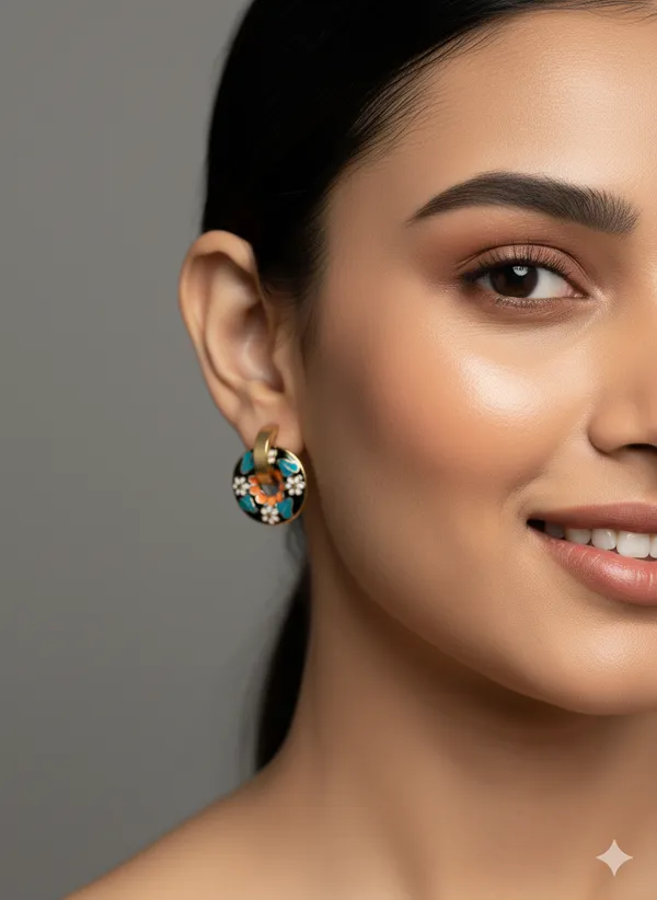 Gold_Premium__Plated_Midnight_Bloom_Enamel_Earrings_For_Women
