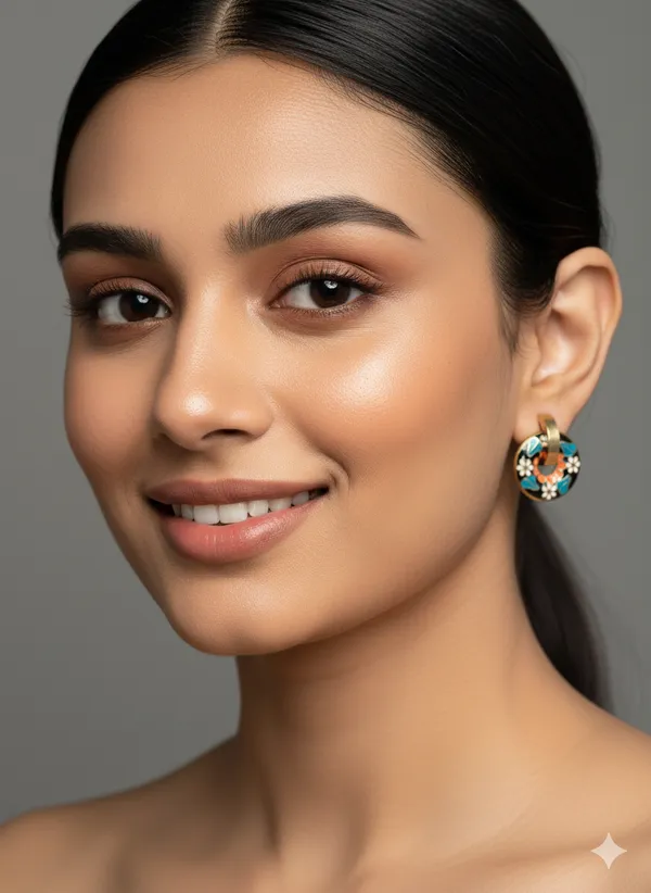 Gold_Premium__Plated_Midnight_Bloom_Enamel_Earrings_For_Women