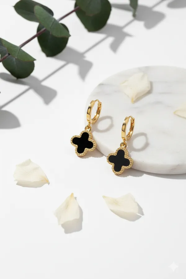 Gold_Premium__Plated_Midnight_Clover_Charm_Earrings_For_Women