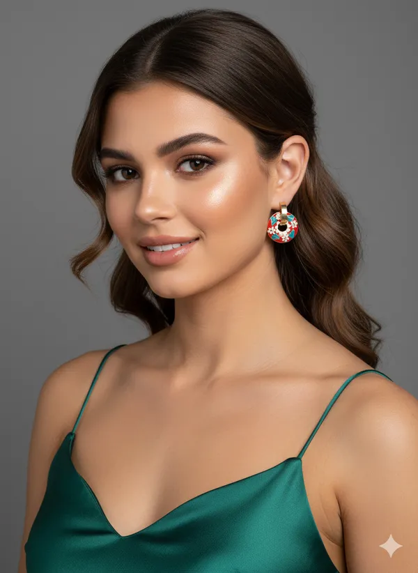 Gold_Premium__Plated_Scarlet_Garden_Enamel_Earrings_For_Women