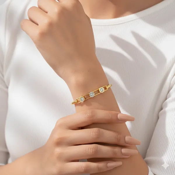Gold_Premium__Plated_Triple_Gem_Elegance_Bracelet_For_Women