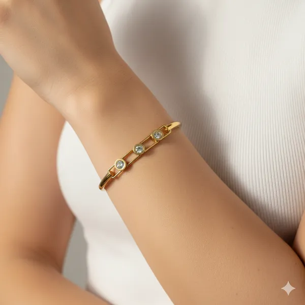 Gold_Premium__Plated_Triple_Gem_Elegance_Bracelet_For_Women