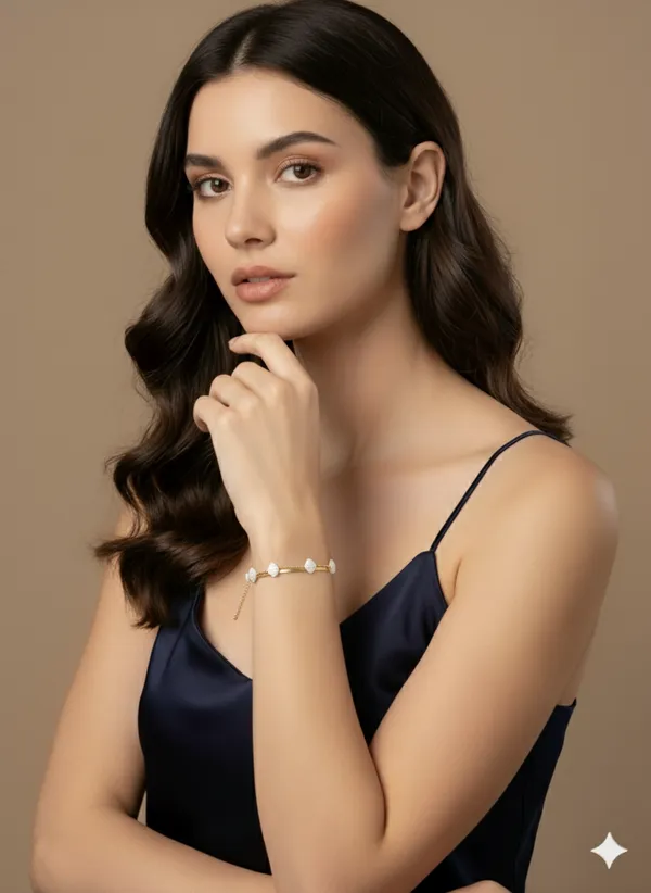 Gold_Premium__Pearl_Charm_Layered_Bracelet_For_Women