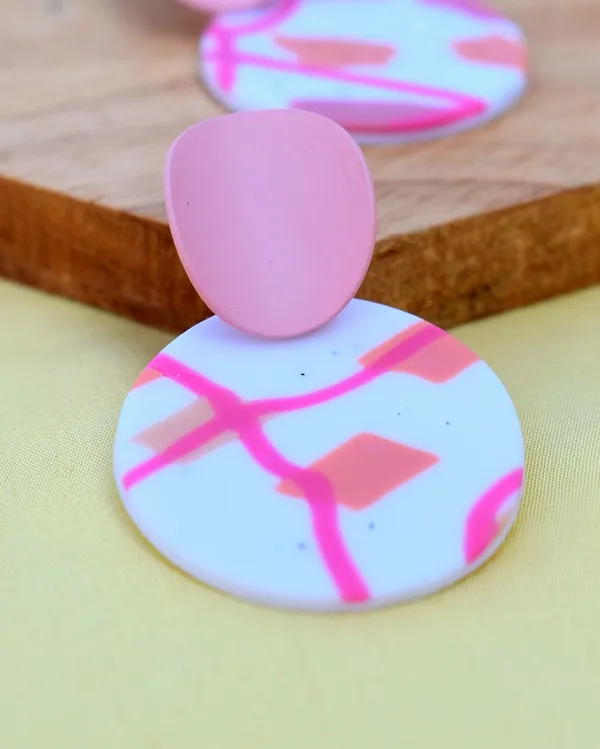 Pink_Premium_Abstract_Polymer_Clay_Earrings_For_Women