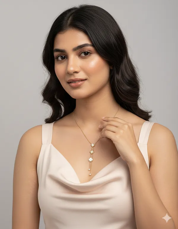 White_&_Gold_Premium_White_Flower_Anti_Tarnish__Plated_Necklace_For_Women