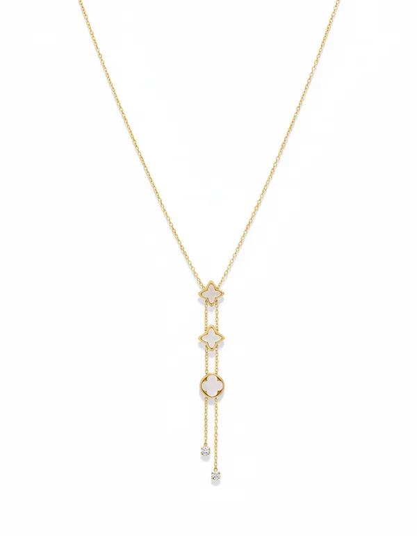 White_&_Gold_Premium_White_Flower_Anti_Tarnish__Plated_Necklace_For_Women