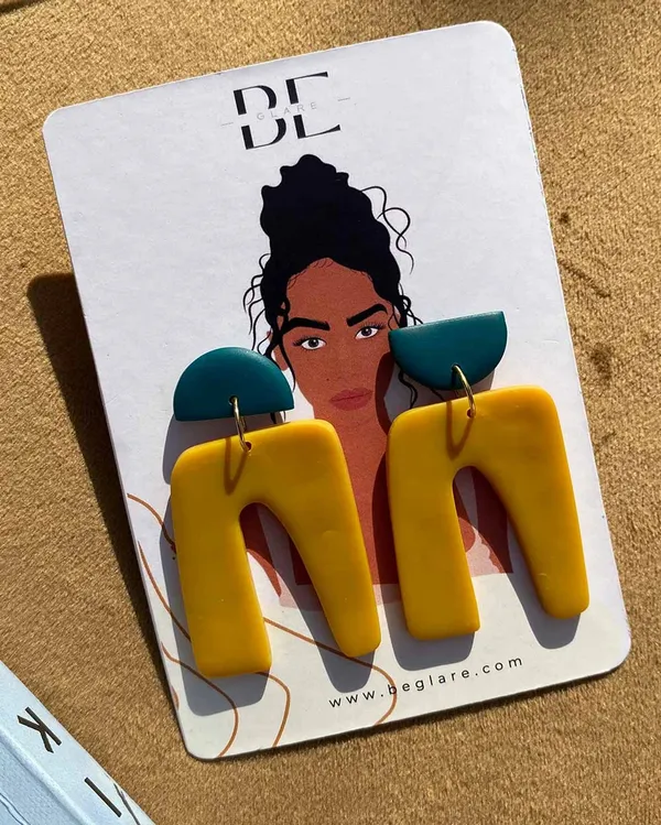 Yellow_Premium_Clay_Drop_Earring_For_Women