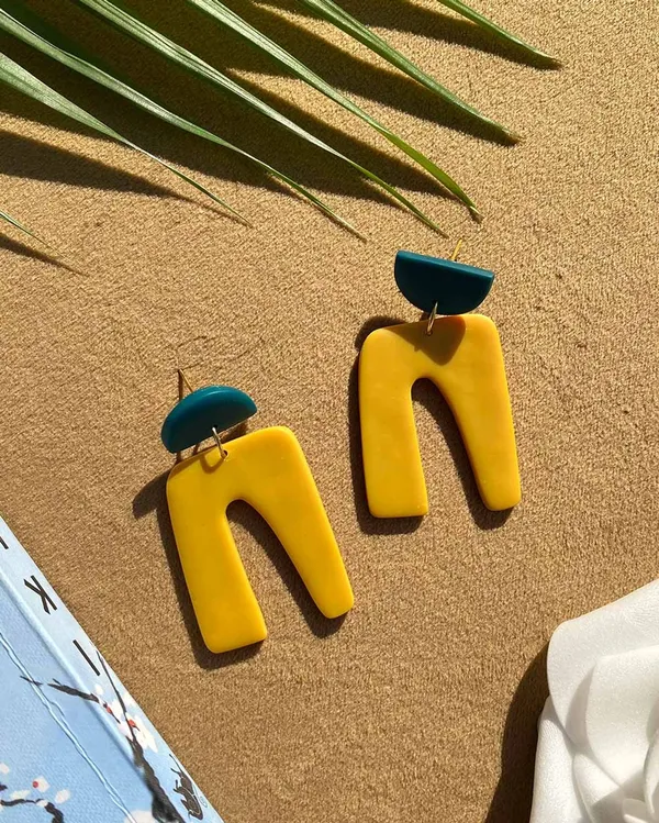 Yellow_Premium_Clay_Drop_Earring_For_Women
