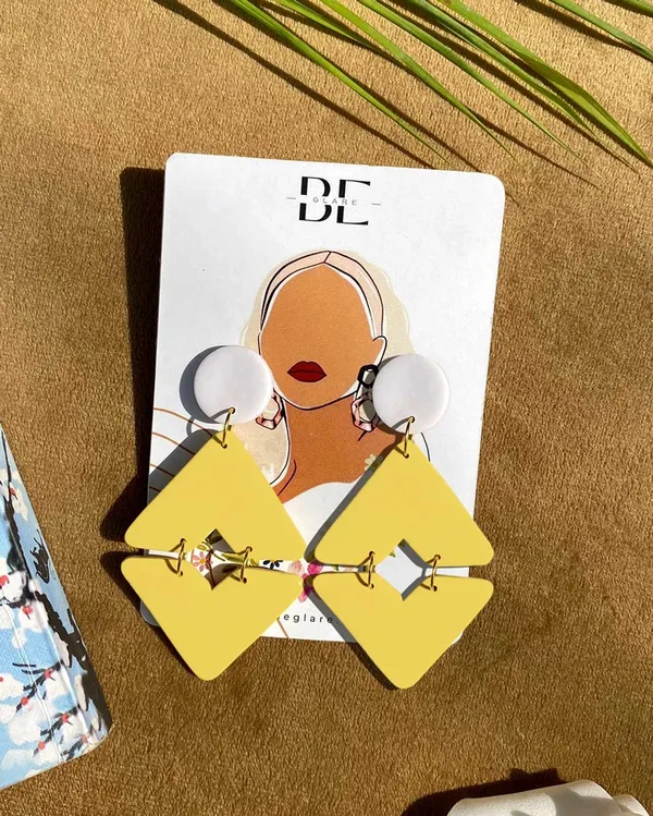 Yellow_Premium_Inverse_Clay_Earring_For_Women