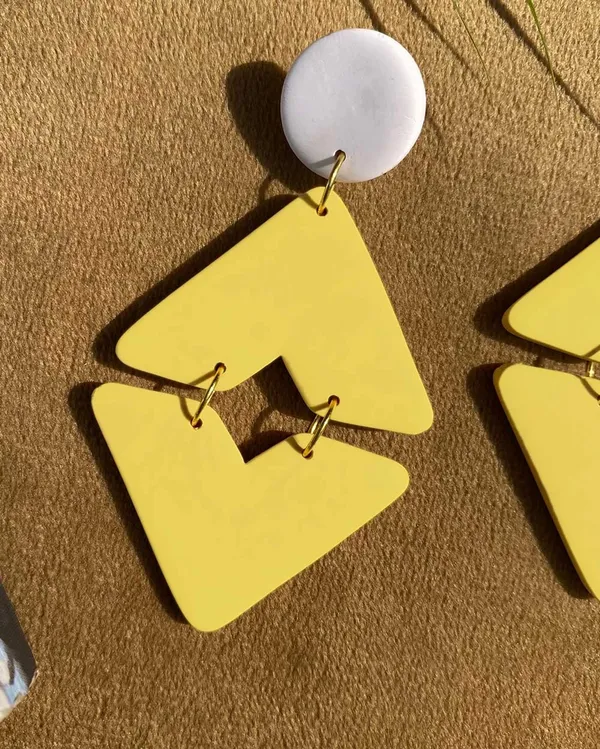 Yellow_Premium_Inverse_Clay_Earring_For_Women