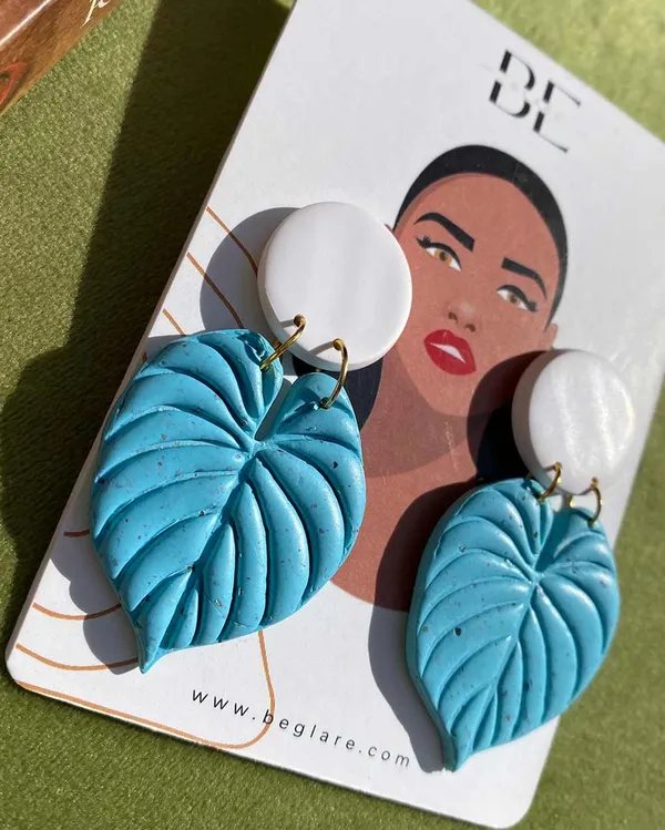 Blue_Premium_Leaf_Clay_Earring_For_Women