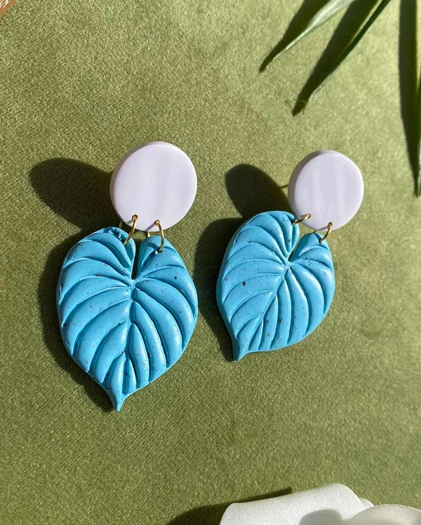 Blue_Premium_Leaf_Clay_Earring_For_Women