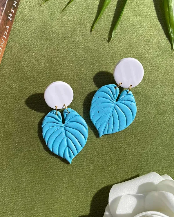Blue_Premium_Leaf_Clay_Earring_For_Women