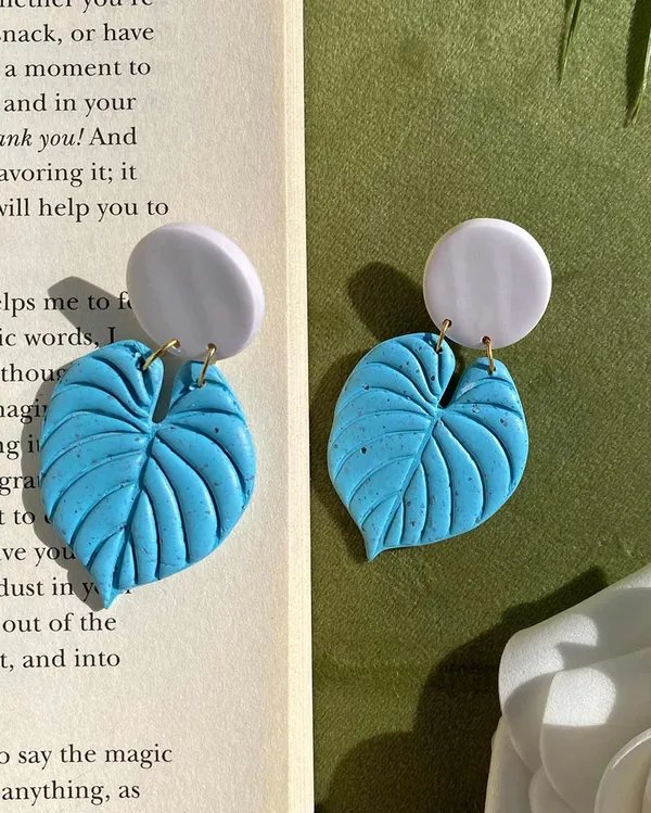 Blue_Premium_Leaf_Clay_Earring_For_Women