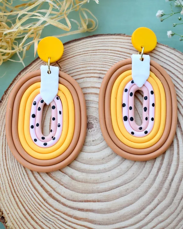 Yellow_Premium_Boho_Long_Polymer_Clay_Earring_For_Women