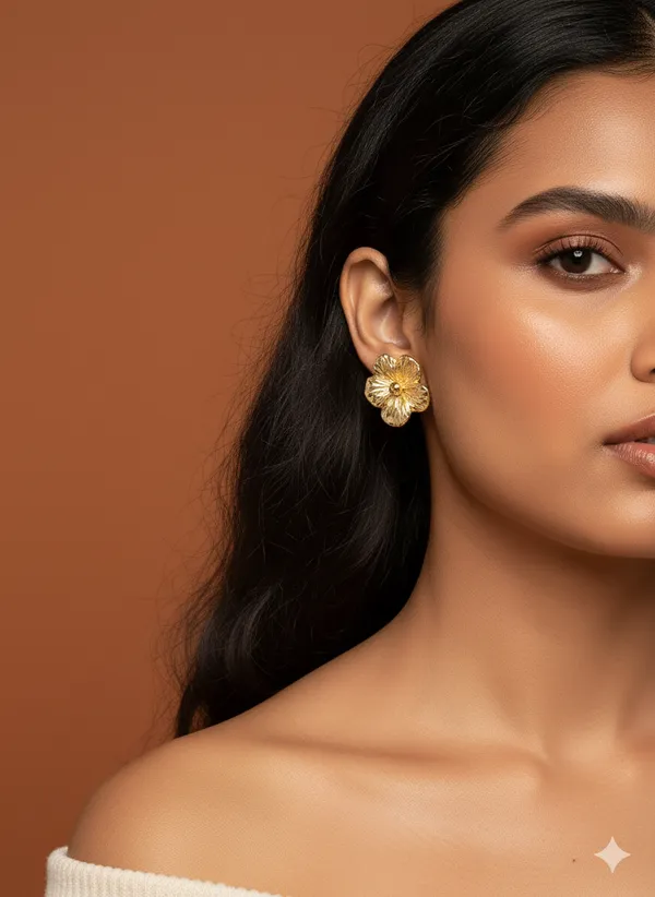 Gold_Premium_Charm_Flower_Plated_Earring_For_Women