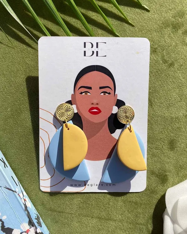 Yellow_Premium_Duo_Drop_Clay_Earring_For_Women