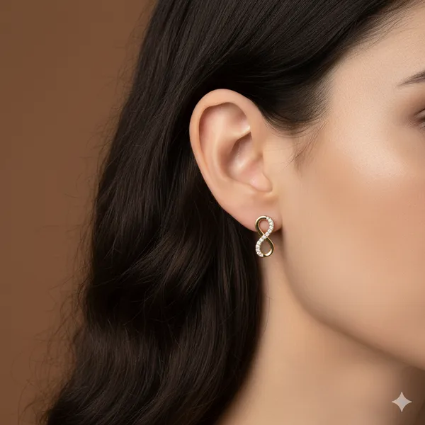 Gold_Premium_Plated_Eternal_Infinity_Stud_Earrings_For_Women
