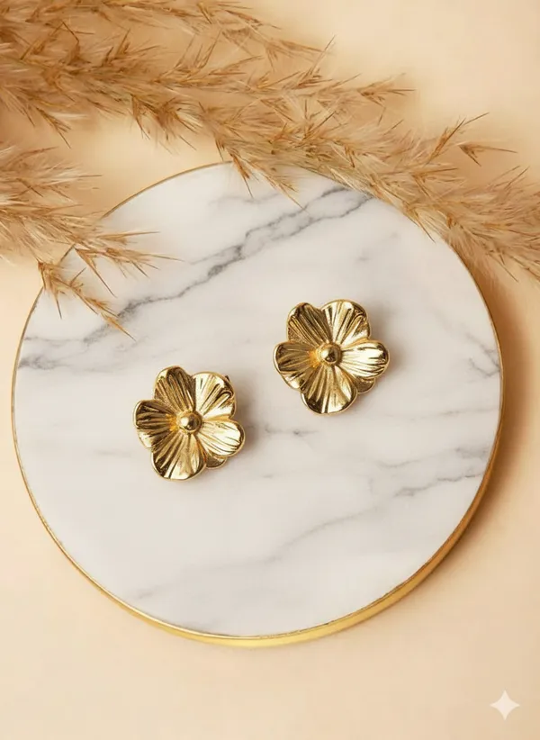 Gold_Premium_En_Bloom_Stud_Earrings_For_Women