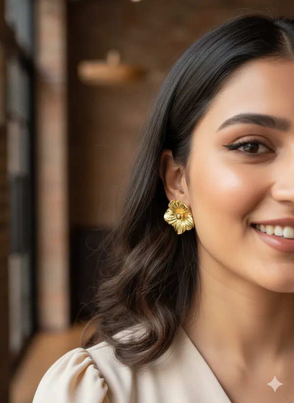 Gold_Premium_En_Bloom_Stud_Earrings_For_Women