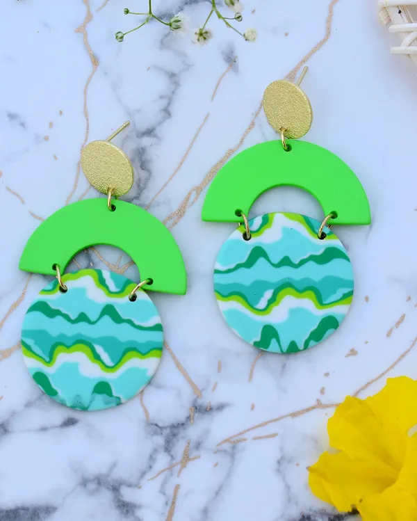Green_Premium_Abstract_Polymer_Clay_Earring_For_Women