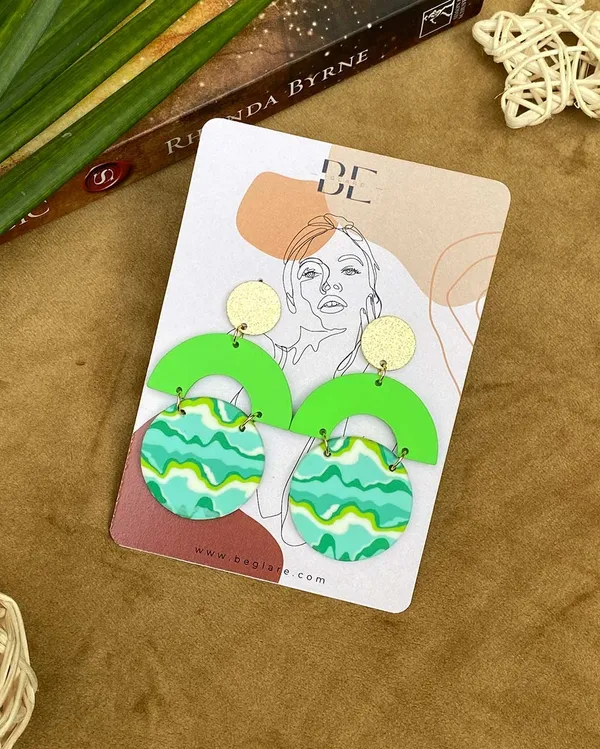 Green_Premium_Abstract_Polymer_Clay_Earring_For_Women