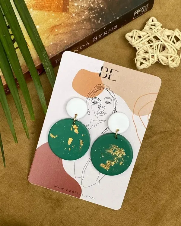 Green_Premium_Round_Polymer_Clay_Earring_For_Women