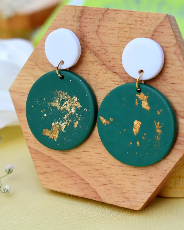 Green_Premium_Round_Polymer_Clay_Earring_For_Women
