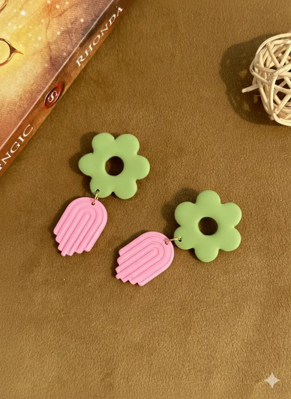 Green_&_Pink_Premium_Pastel_Bloom_Polymer_Clay_Earrings_For_Women