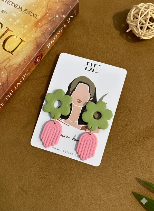 Green_&_Pink_Premium_Pastel_Bloom_Polymer_Clay_Earrings_For_Women