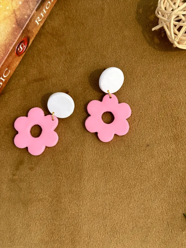 Pink_Premium_Bloom_Polymer_Clay_Earrings_For_Women