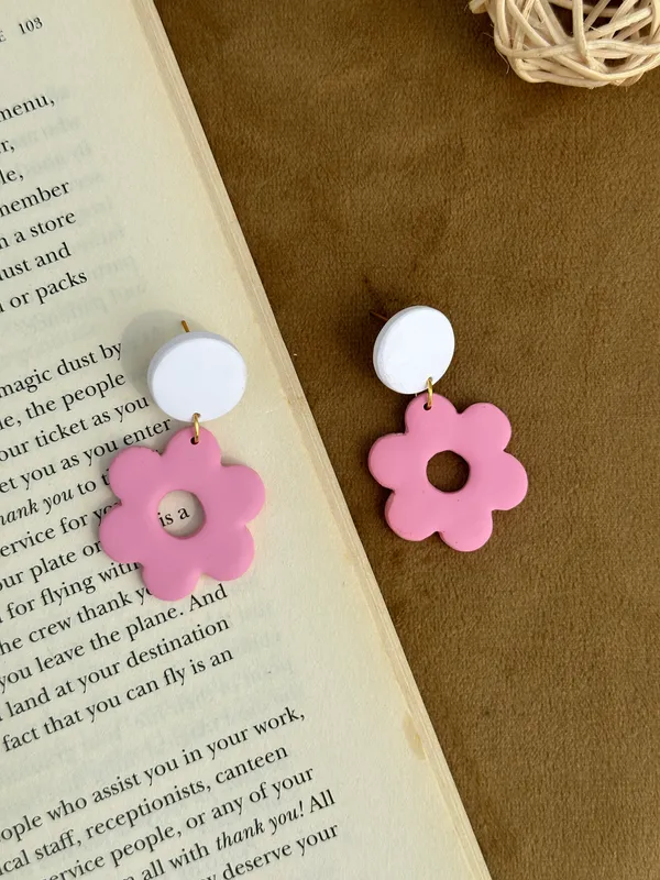 Pink_Premium_Bloom_Polymer_Clay_Earrings_For_Women